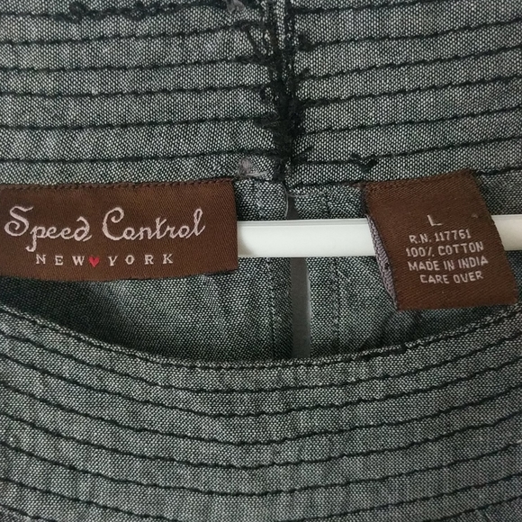 Speed Control Chambray Sleeveless Shift Dress - Picture 2 of 5